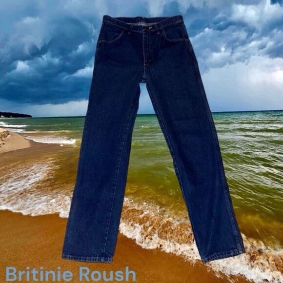 Rustler Dark Wash 100 Cotton Denim Blue Jeans 31x32 - Picture 12 of 15